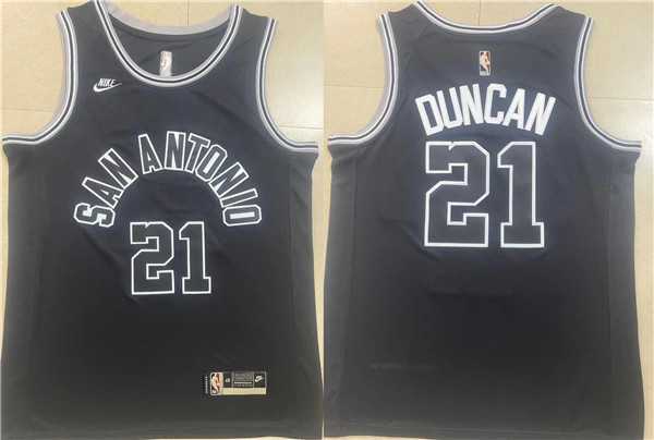 Men%27s San Antonio Spurs #21 Tim Duncan Black Stitched Basketball Jersey->phoenix suns->NBA Jersey